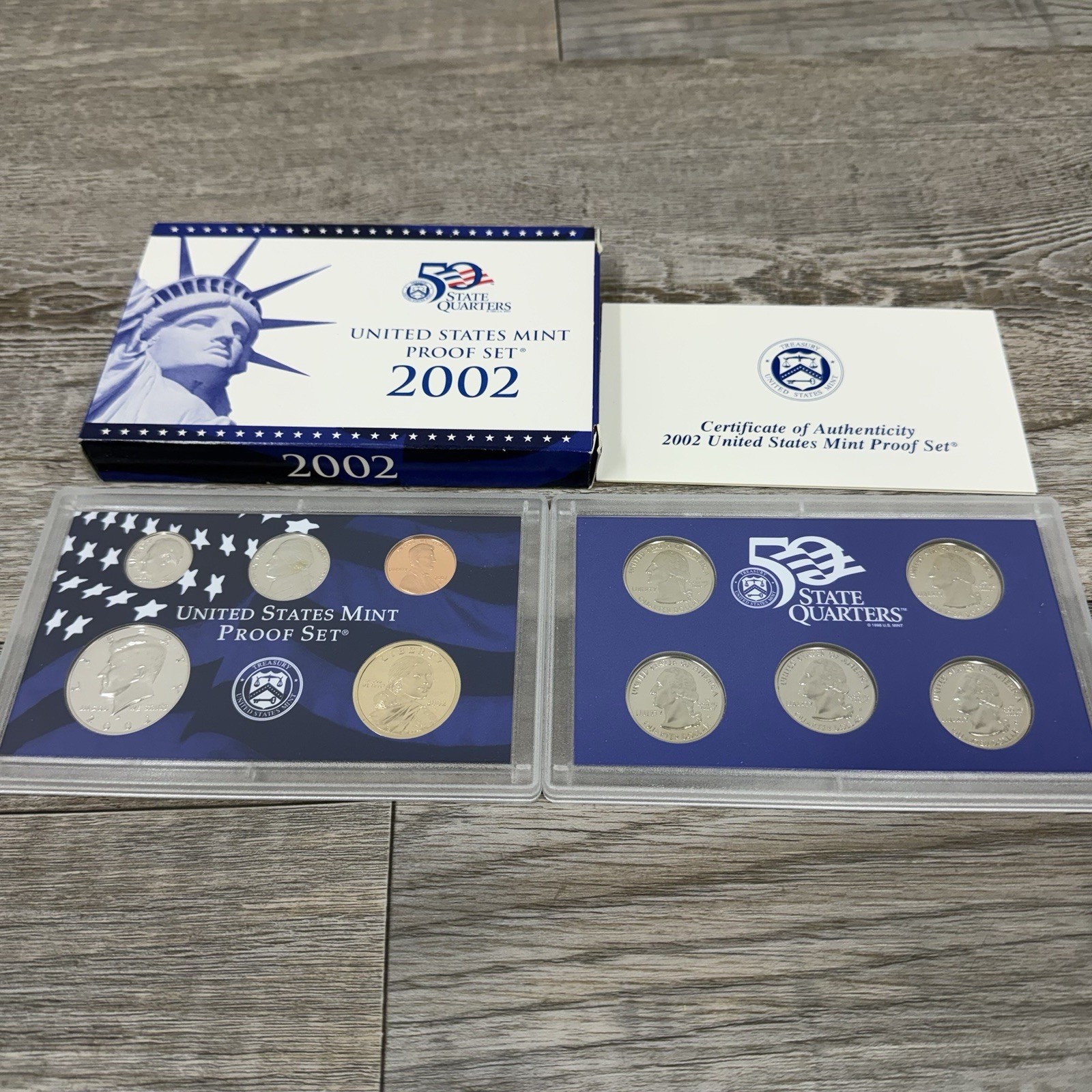 2002 S Clad PROOF Set Original Box And Certificate Of Authenticity (10 Coin Set)