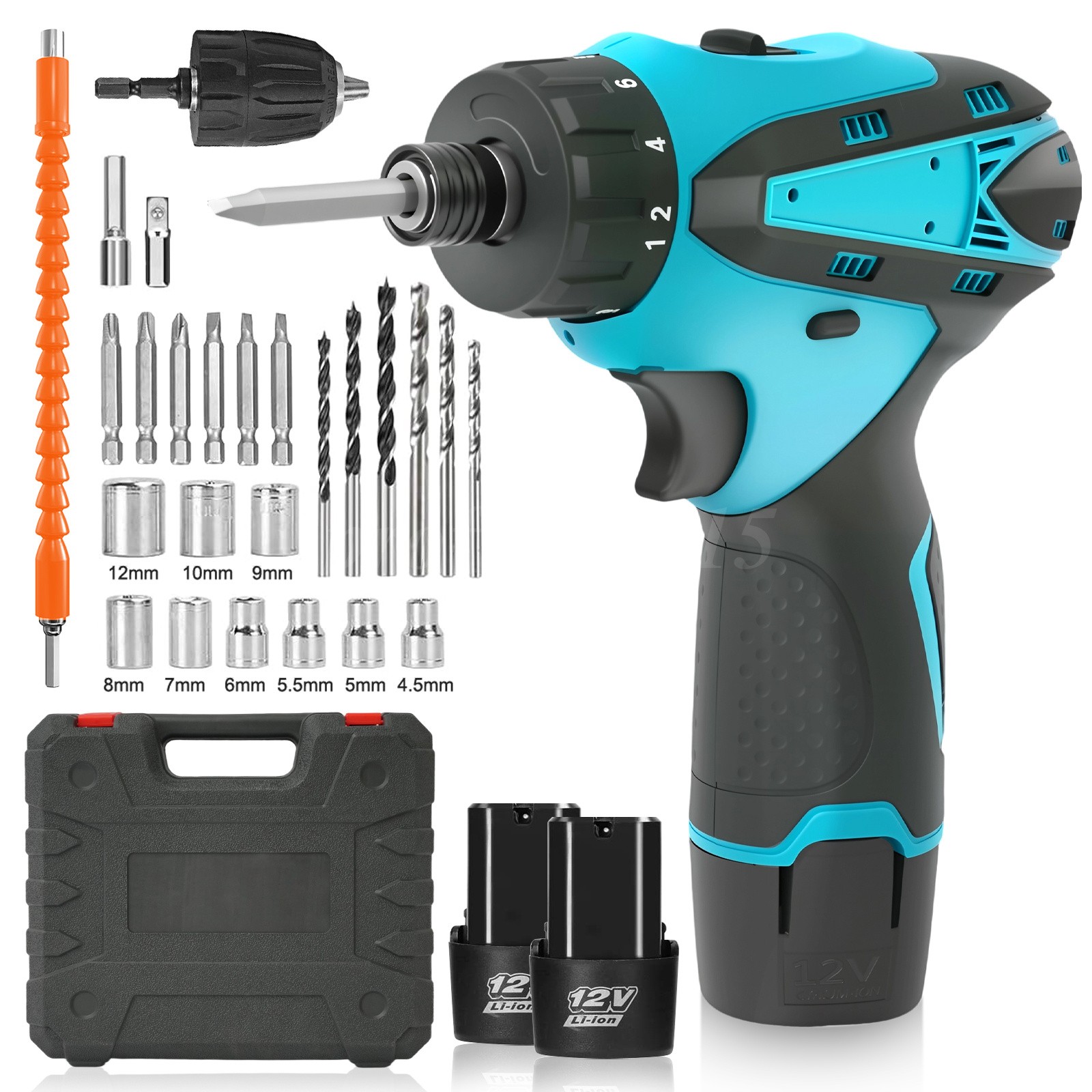 12V Multi - function Screwdriver,180N.m Brushless Cordless Electric Hammer Drill