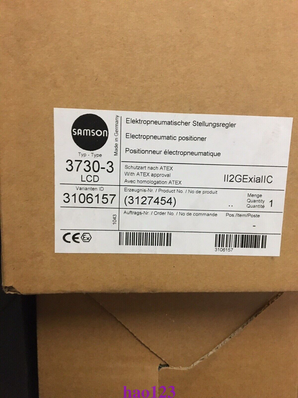 Samson 3730-3 LCD Positioner / Stellungsregler + External position sensor