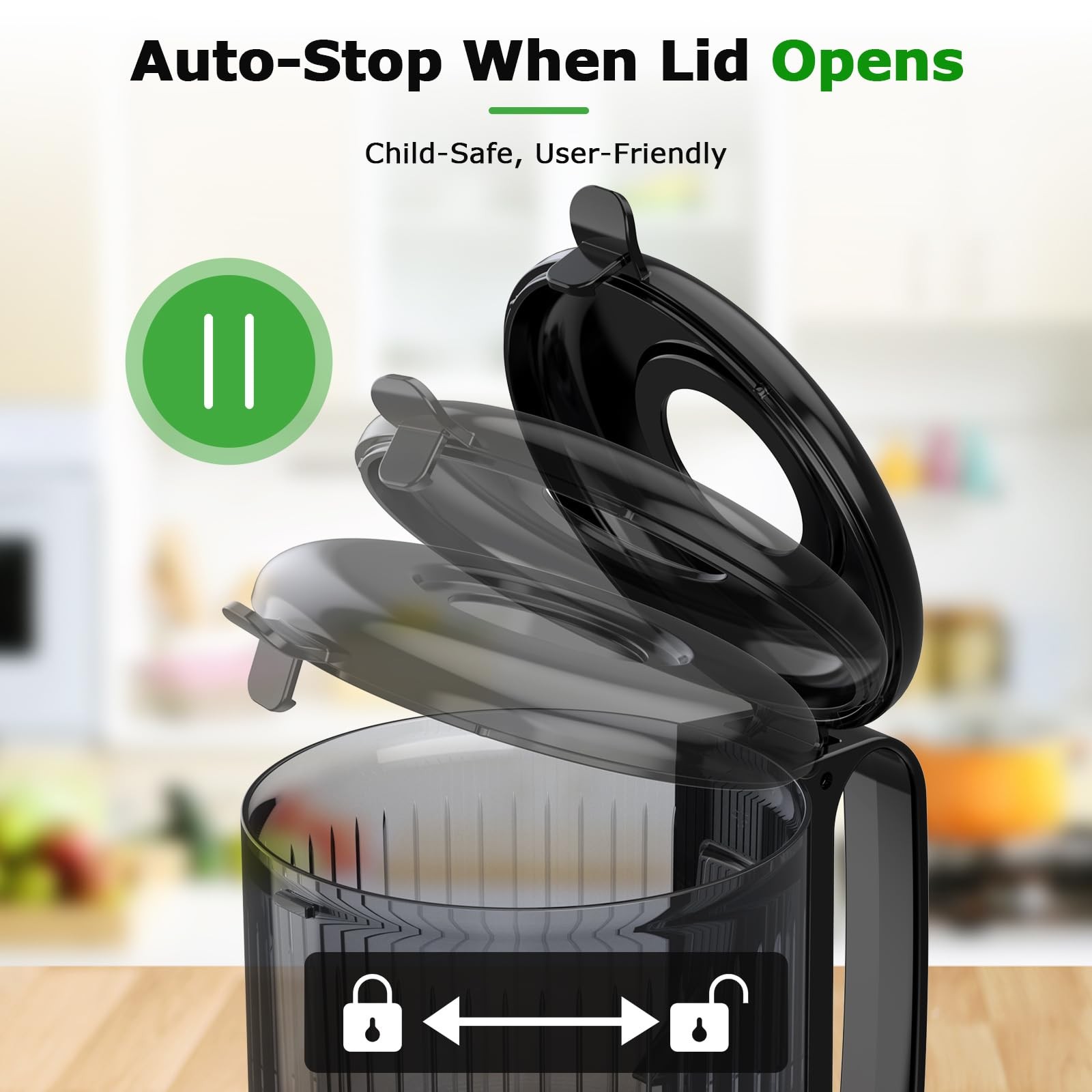 Cold Press Juicer Machines: 5.1" Wide Feed Chute Slow Masticating Juicer for ...