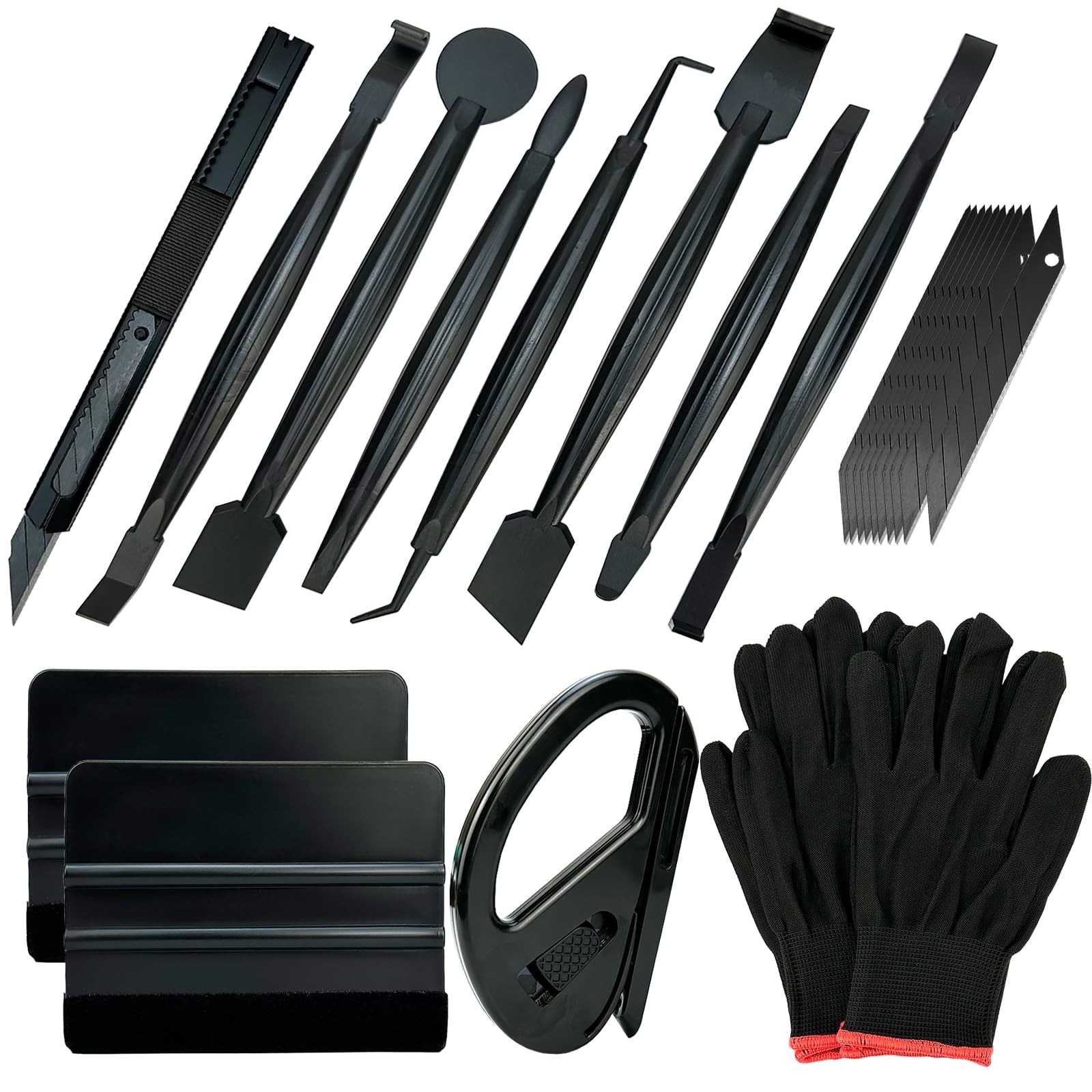 Automotive Vinyl Wraps Tools Tint Film Kit with 2 Pairs Vinyl Wrap Gloves, 4inch