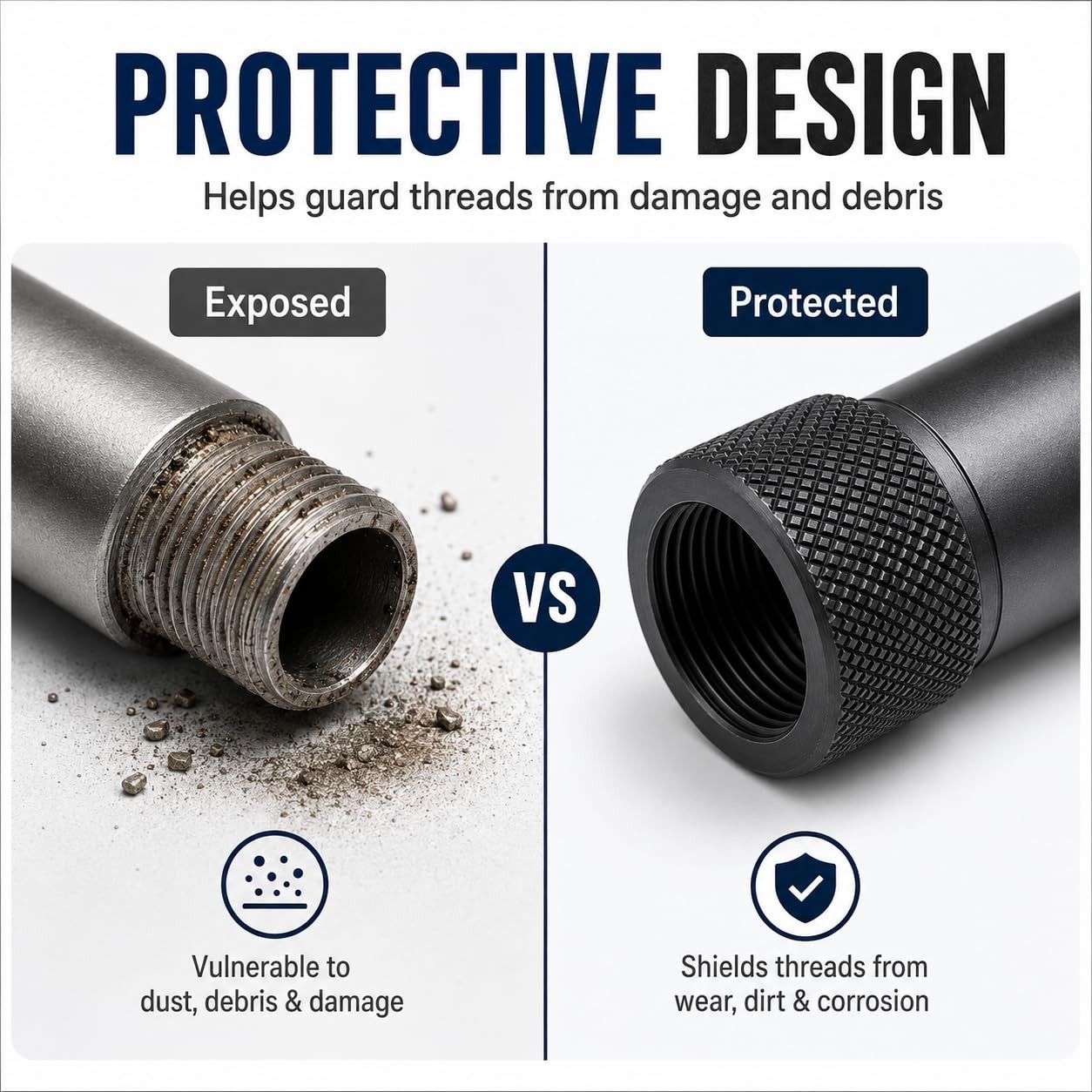 4-Pack Combo: 2 x 5/8x24 Thread Protectors & 2 x 1/2x28 Thread Protectors - D...