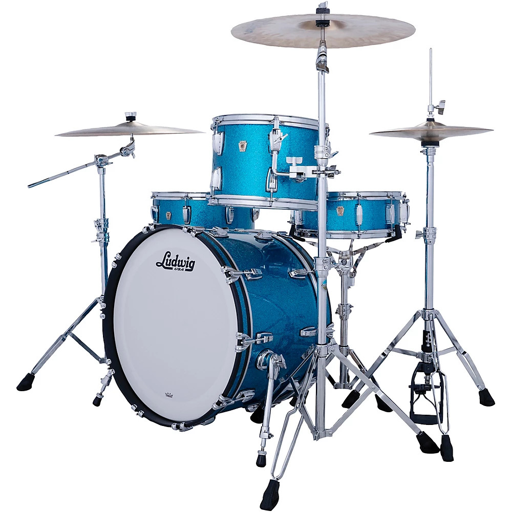 Ludwig Classic Maple Fab 3-Piece Drum Shell Pack - Vintage Aqua Sparkle