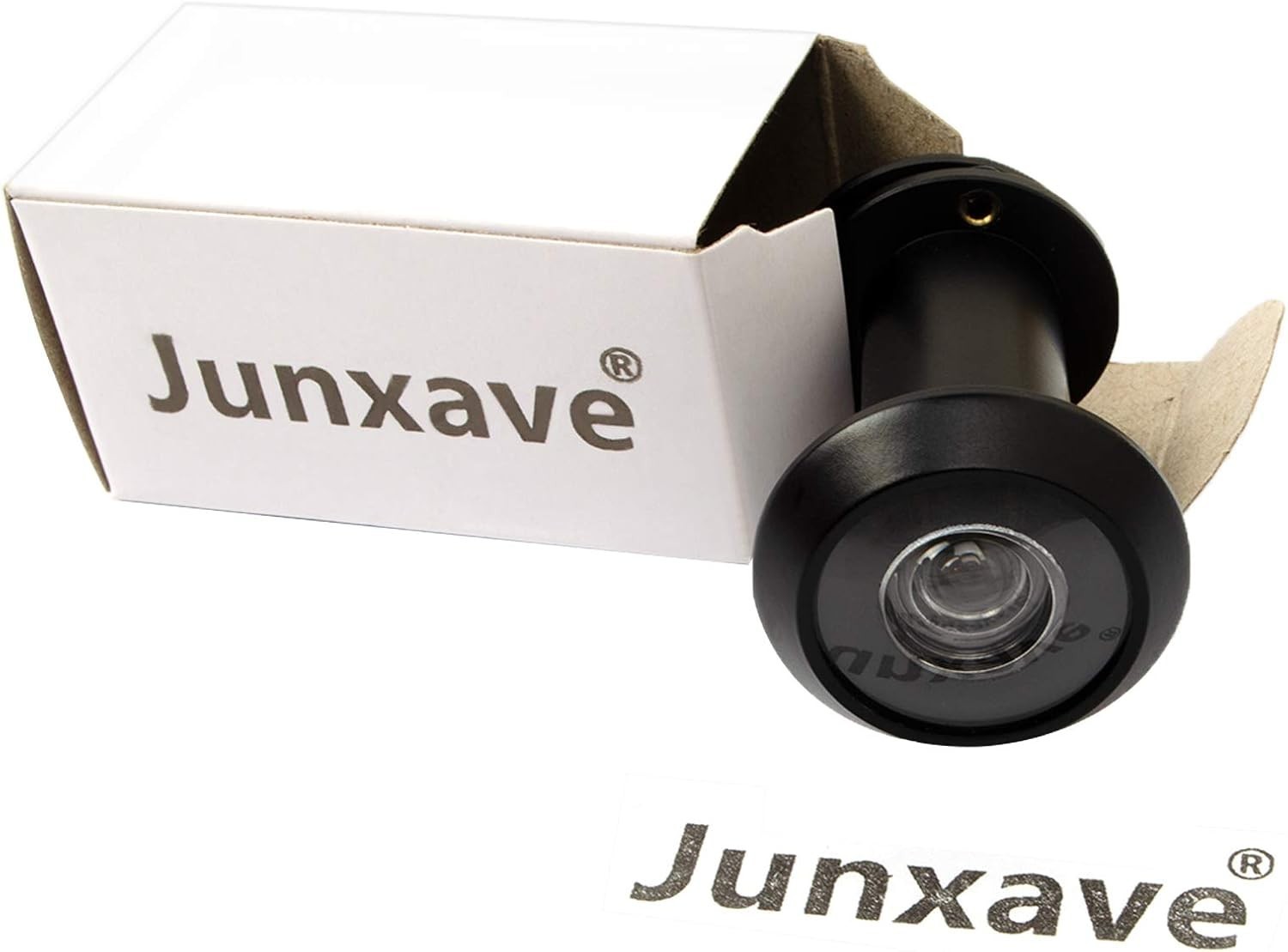 Secure Solid Brass Door Viewer with 220-Degree Lens for Enhanced Privacy - Black