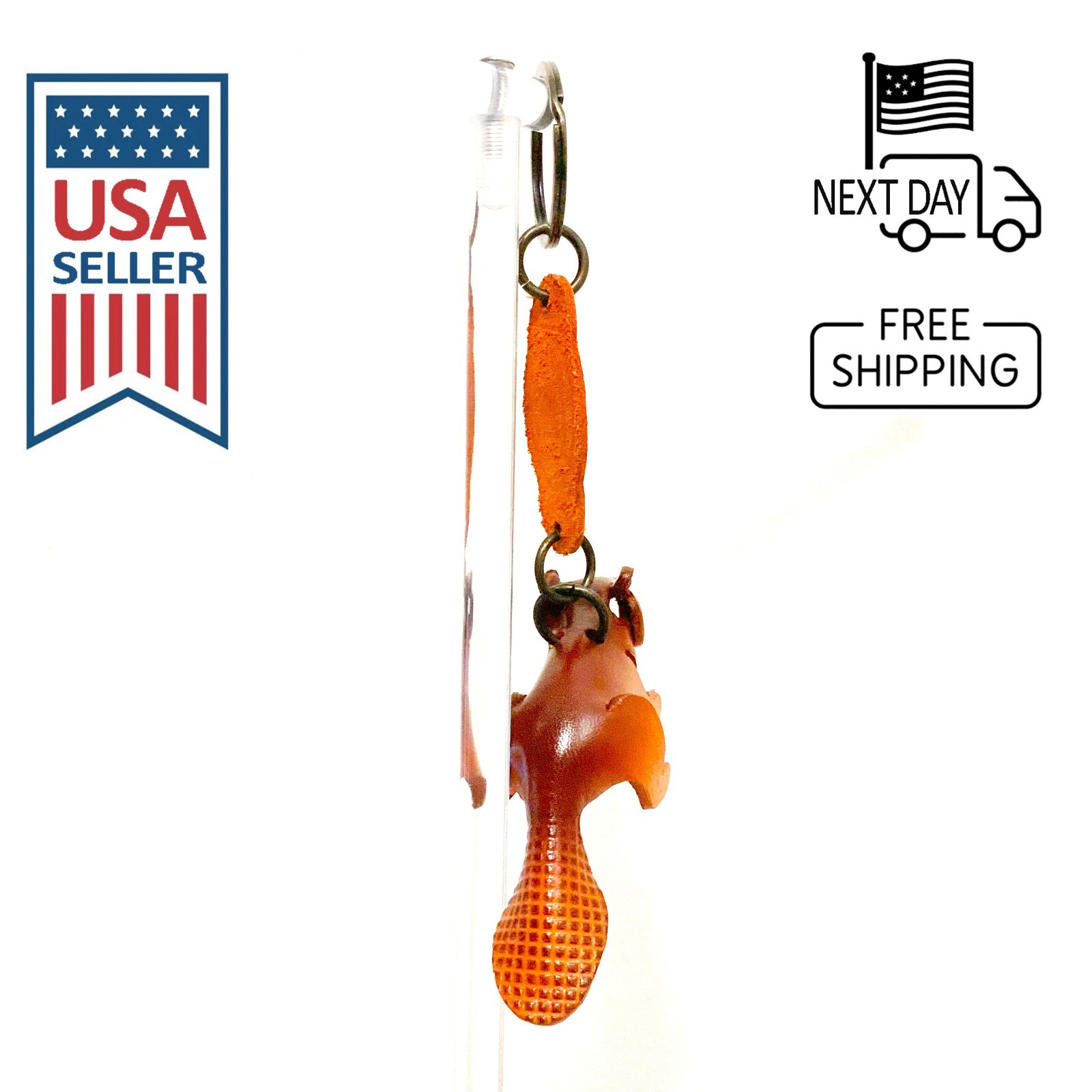 Beaver Handmade Leather Keyring