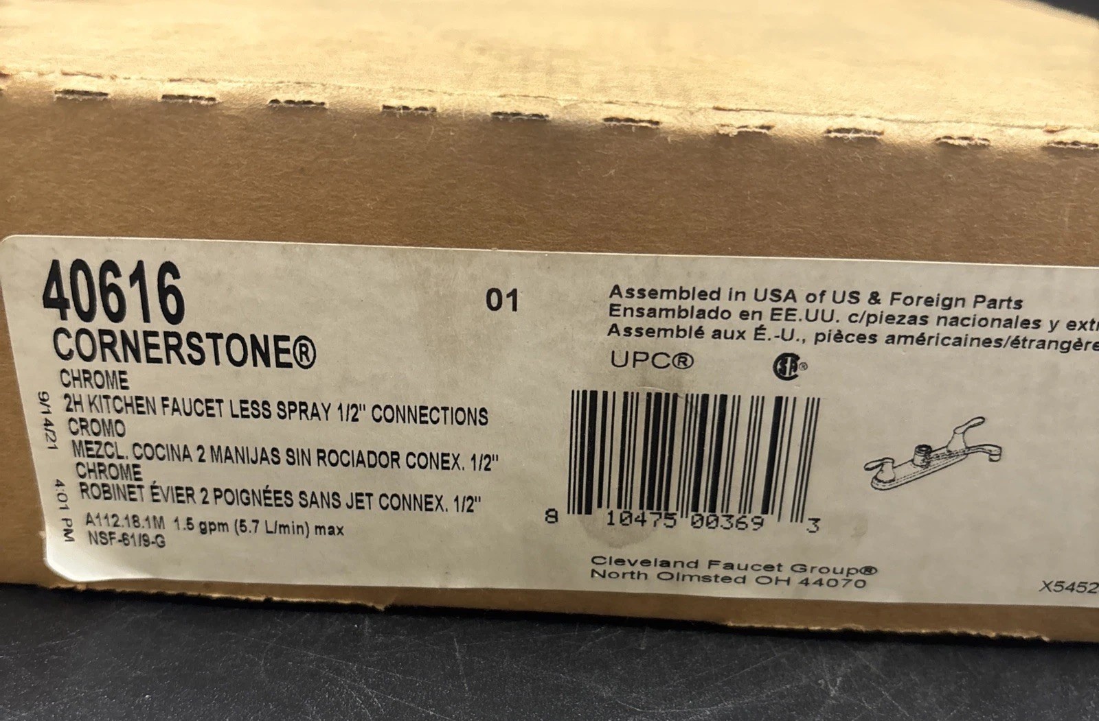 Cleveland Faucet Group 40616 Cornerstone 2-Handle Kitchen Faucet - Chrome