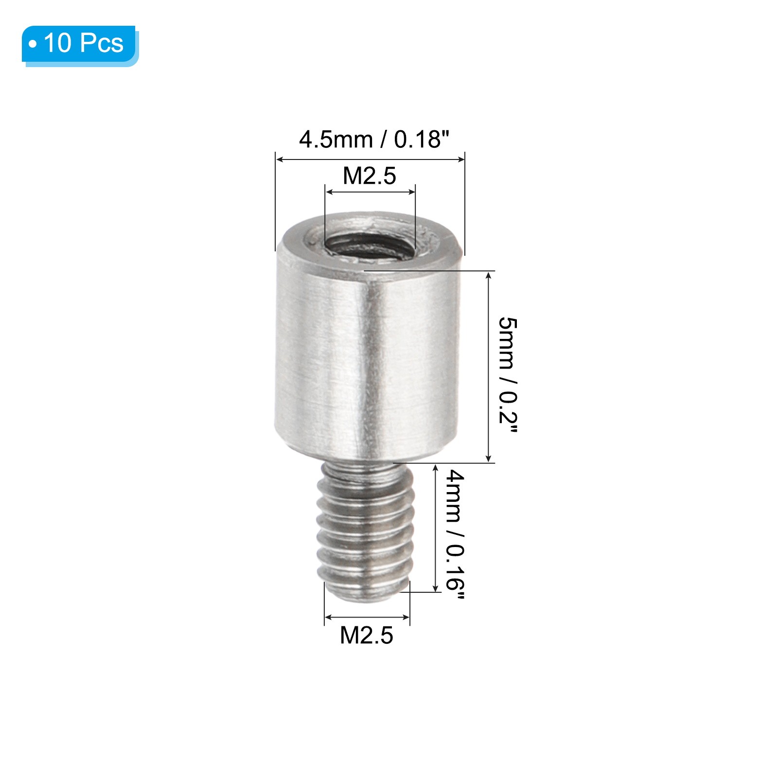 M2.5x5+4mm Album Scrapbook Extension Posts Extension Screw 10Pcs Extension Post