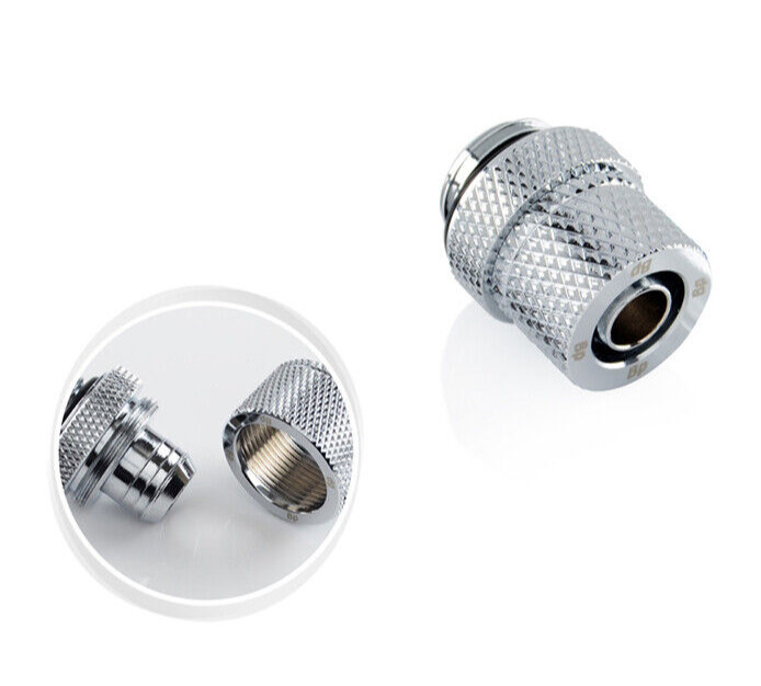 Bitspower G1/4 Silver Shining Compression Fitting CC1  ID 1/4" OD 3/8" BP-CPF-C1