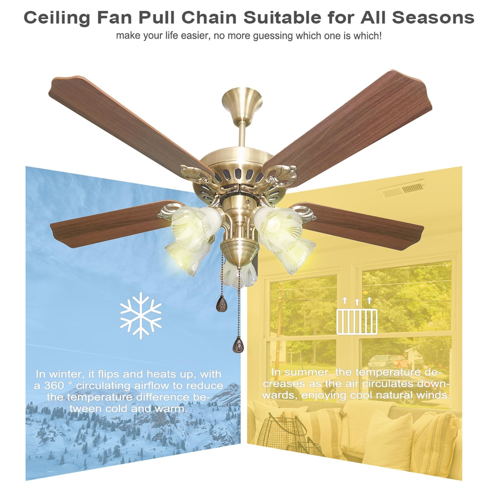 4 Pack Bronzed Ceiling Fan Pull Chain Extension, 12 Inches Classic Drop Shape...