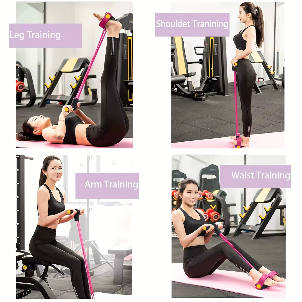 6-Tube Resistance Band Set - Full-Body Home Workout Kit with Handles