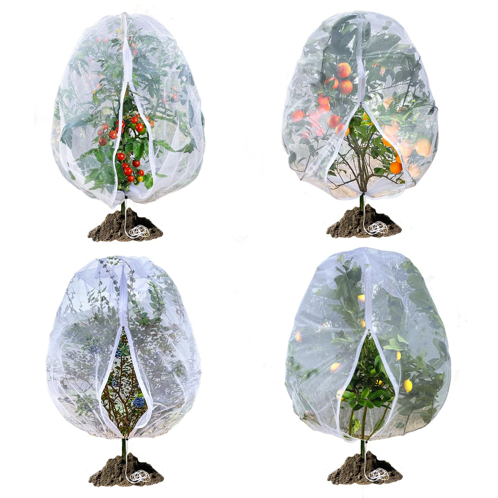 Fruit Tree Netting, RIFNY 3.9 X 3.3 FT Blueberry 4pcs X FT, White