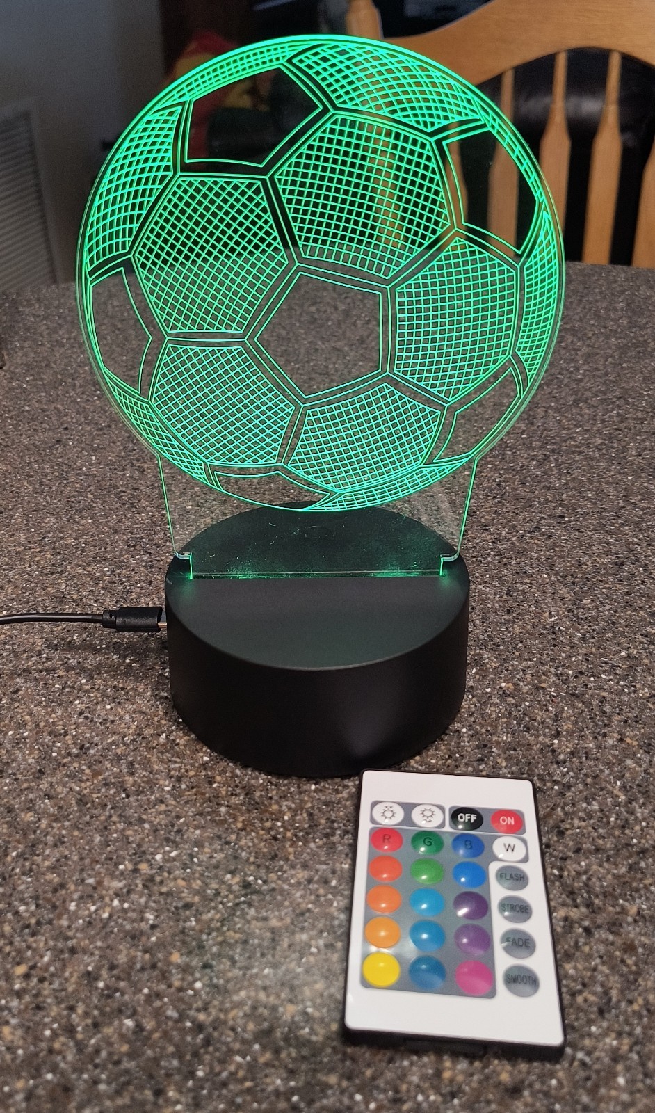 Creative 3D Visualization Lamp Soccer Ball New Open Box