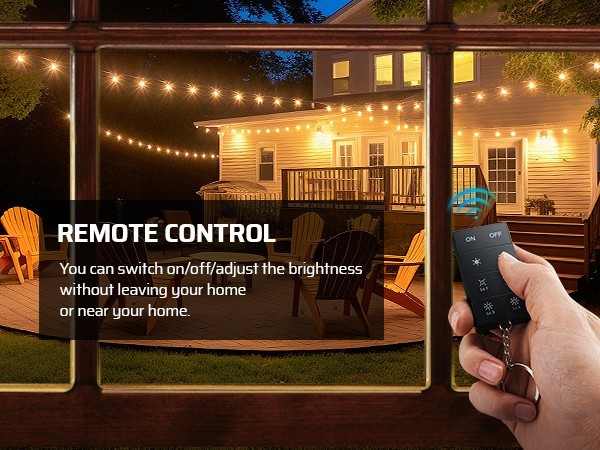DEWENWILS Outdoor Dimmer for String Lights Remote Control 100FT IP44 Waterproof