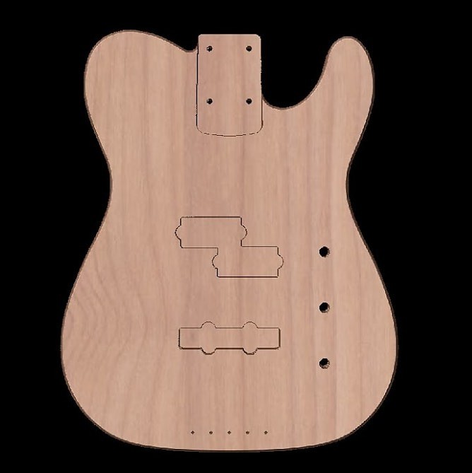 Custom Order Bass Body, Rear Routed T-Style Bass, Alder, Fits P Bass® Neck