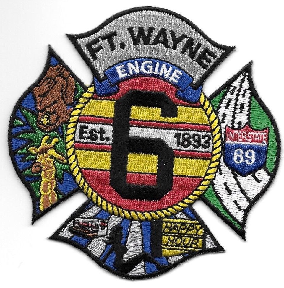 Fort Wayne  Engine - 6 "Happy Hour", Indiana (4" x 4" size) fire patch