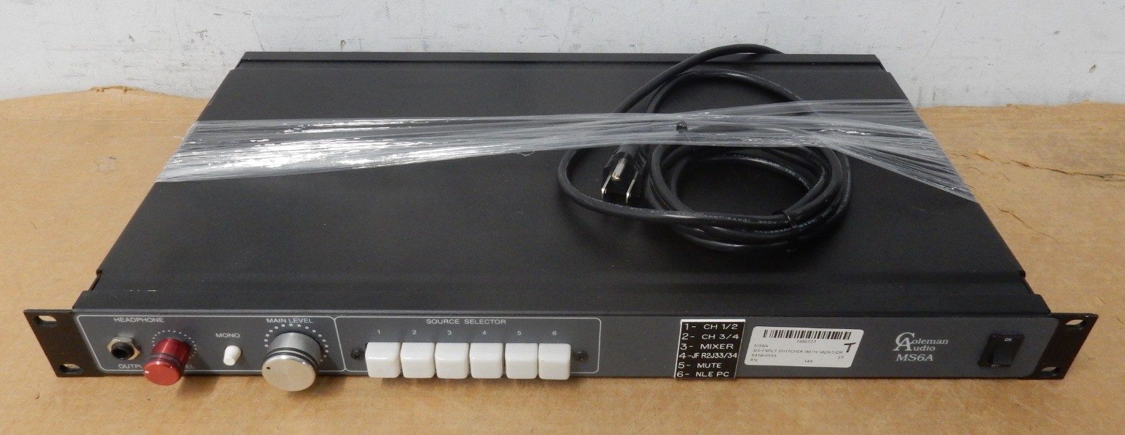 COLEMAN AUDIO MS6A SIX-INPUT SWITCHER WITH MONTIOR