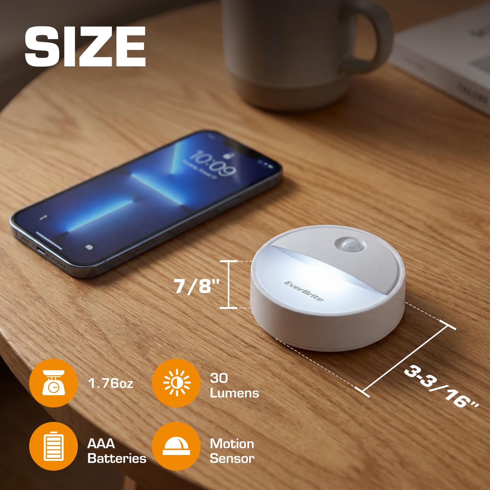 EverBrite LED Motion Sensor Night Light, Automated On & Off, Cool White Motion A