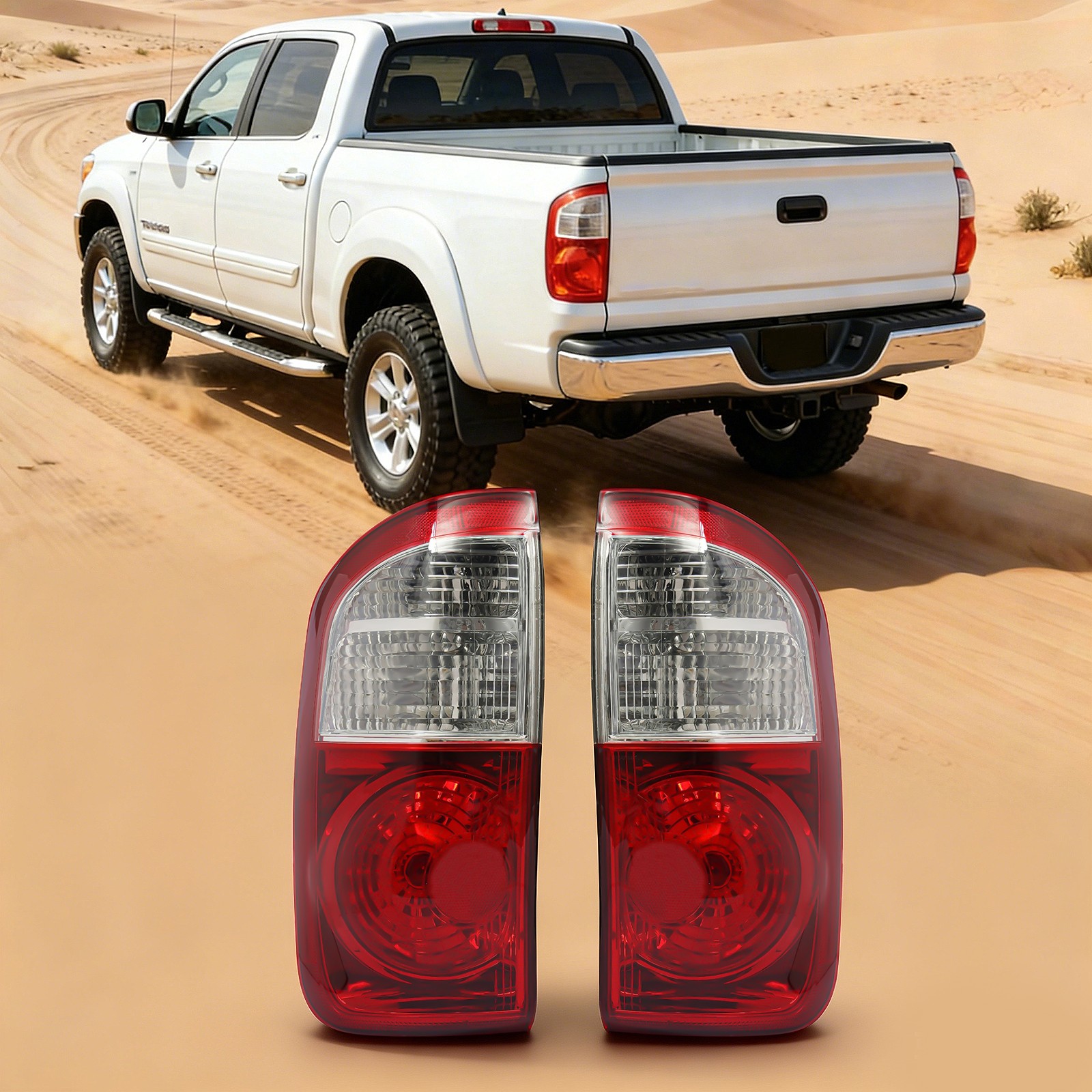 Pair Tail Lights Rear Brake Lamps For 2004-2006 Toyota Tundra 4 Door Double Cab