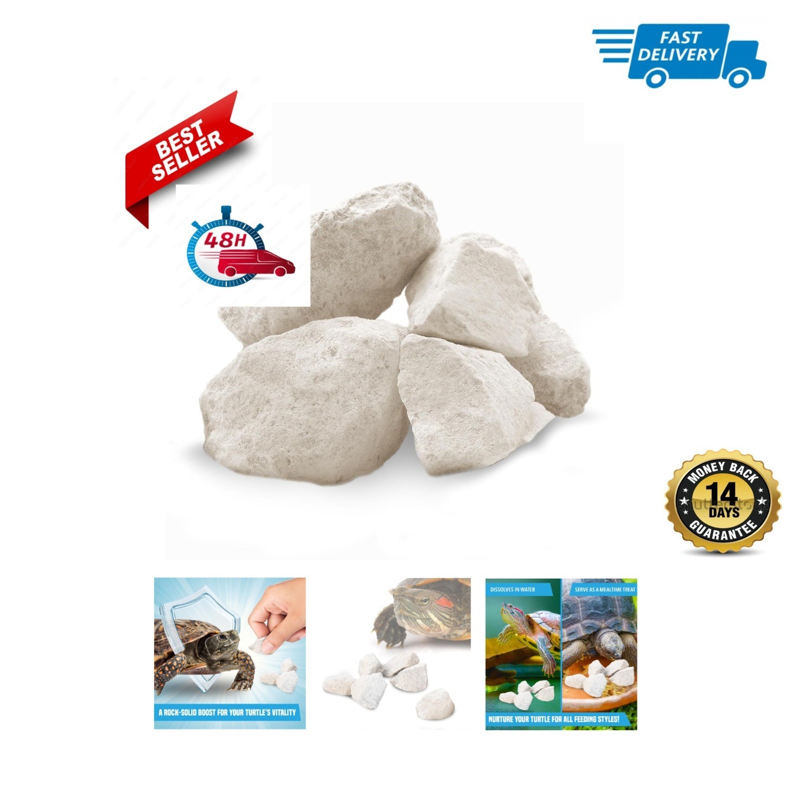 JOR Calcium Rocks for Turtles, Shrimp, Crayfish, 2 oz Water Conditioner