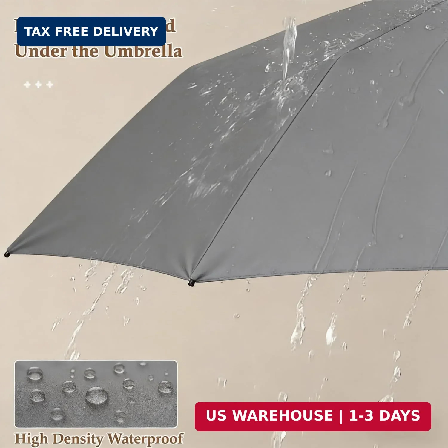 Windproof Umbrella, Compact Reverse Folding with Carabiner Handle, UV & Rain Pro
