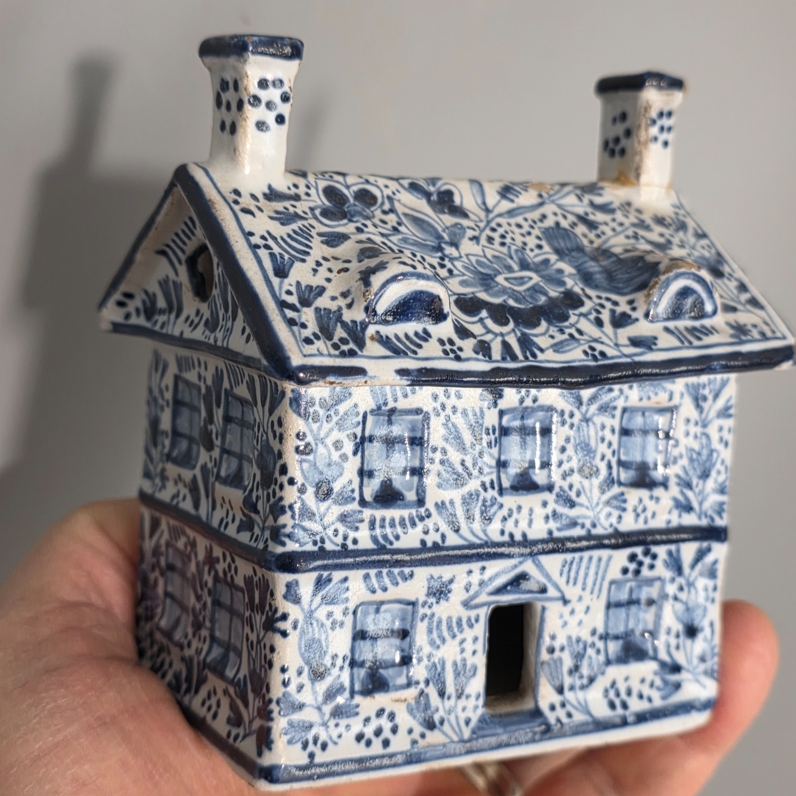 A Dutch Delft model of a house, late 19th century,
