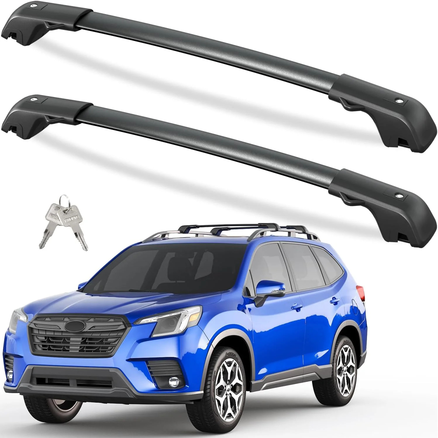 300lbs Roof Rack Cross Bars for Subaru Forester 2014-2026 | with Raised Side Rai