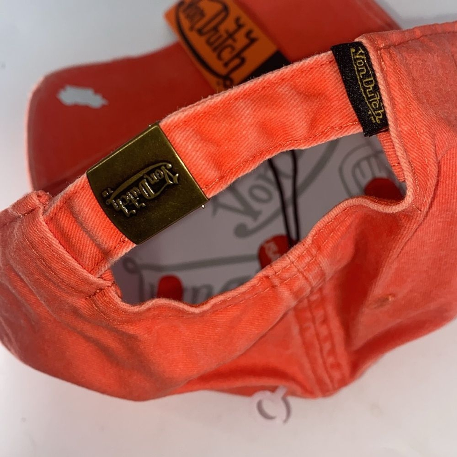 Von Dutch Twill Dad Cap Orange Strapback NWT Adjustable Baseball Hat
