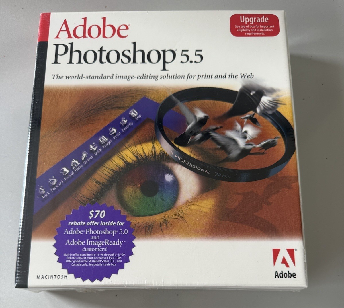 New Sealed Adobe Photoshop 5.5 Upgrade Vintage MAC Software Photo Editing Apple