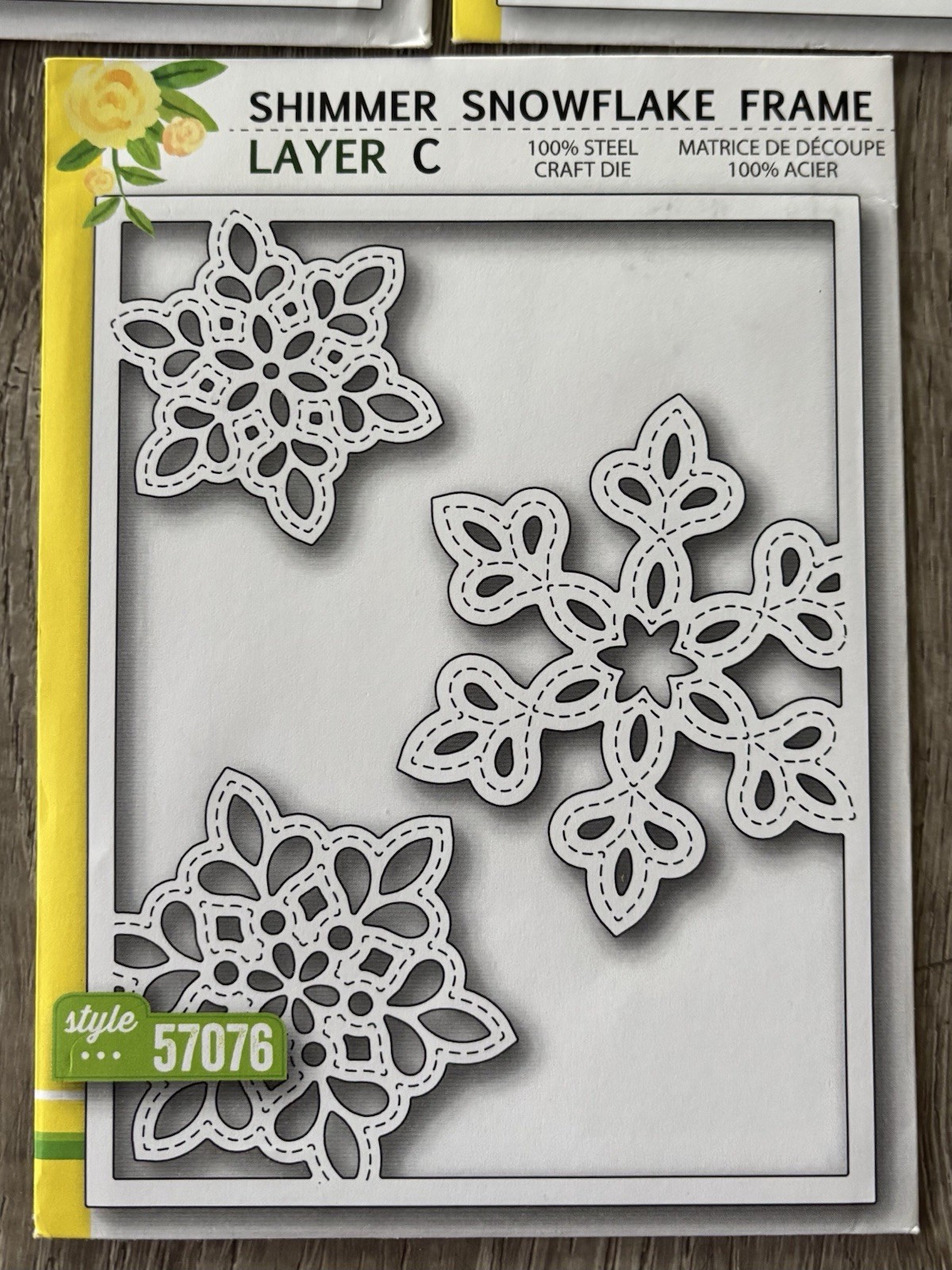 Birch Press Design SHIMMER SNOWFLAKE FRAME Layer A-B-C Excellent Condition