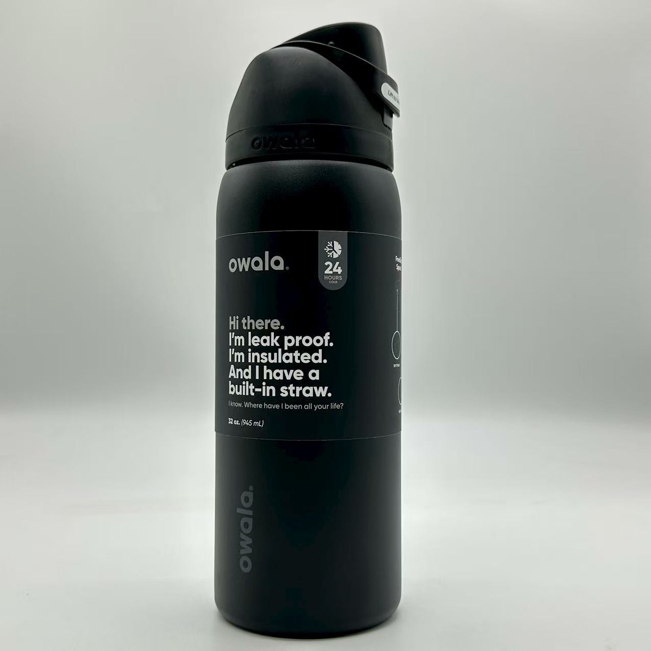 Owala FreeSip 40oz Stainless Steel Water Bottle Very Very Dark Top Quality
