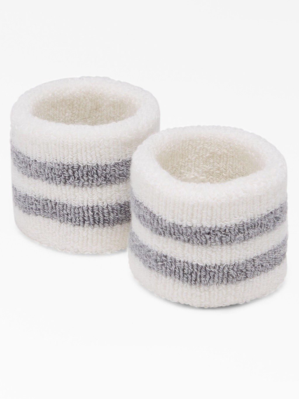 BRUNELLO CUCINELLI MEN'S OFF WHITE GREY STRIPED WRISTBANDS MSRP $320