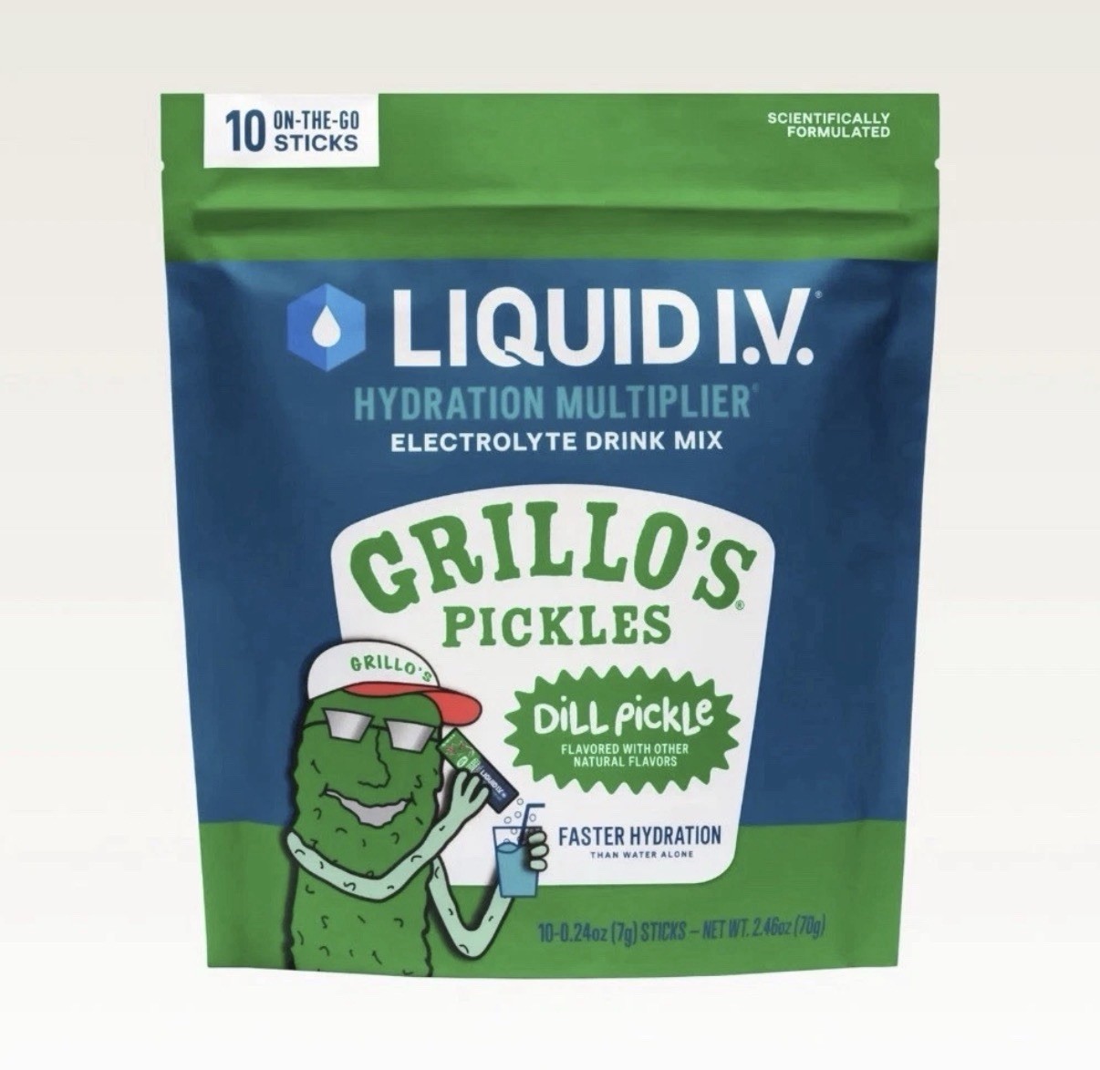 LIMITED EDITION Liquid I.V. Grillo’s Pickles Electrolyte Drink Mix 10 Pack
