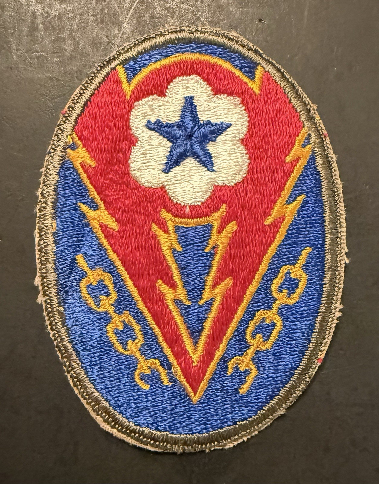 WW-2 US Communications Zero ETO Cut Edge Snow Backed Patch