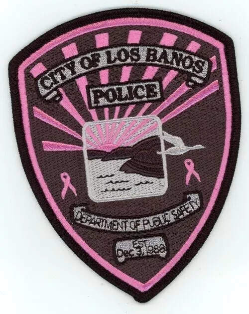 CALIFORNIA CA LOS BANOS POLICE BREAST CANCER AWARENESS SHOULDER PATCH SHERIFF