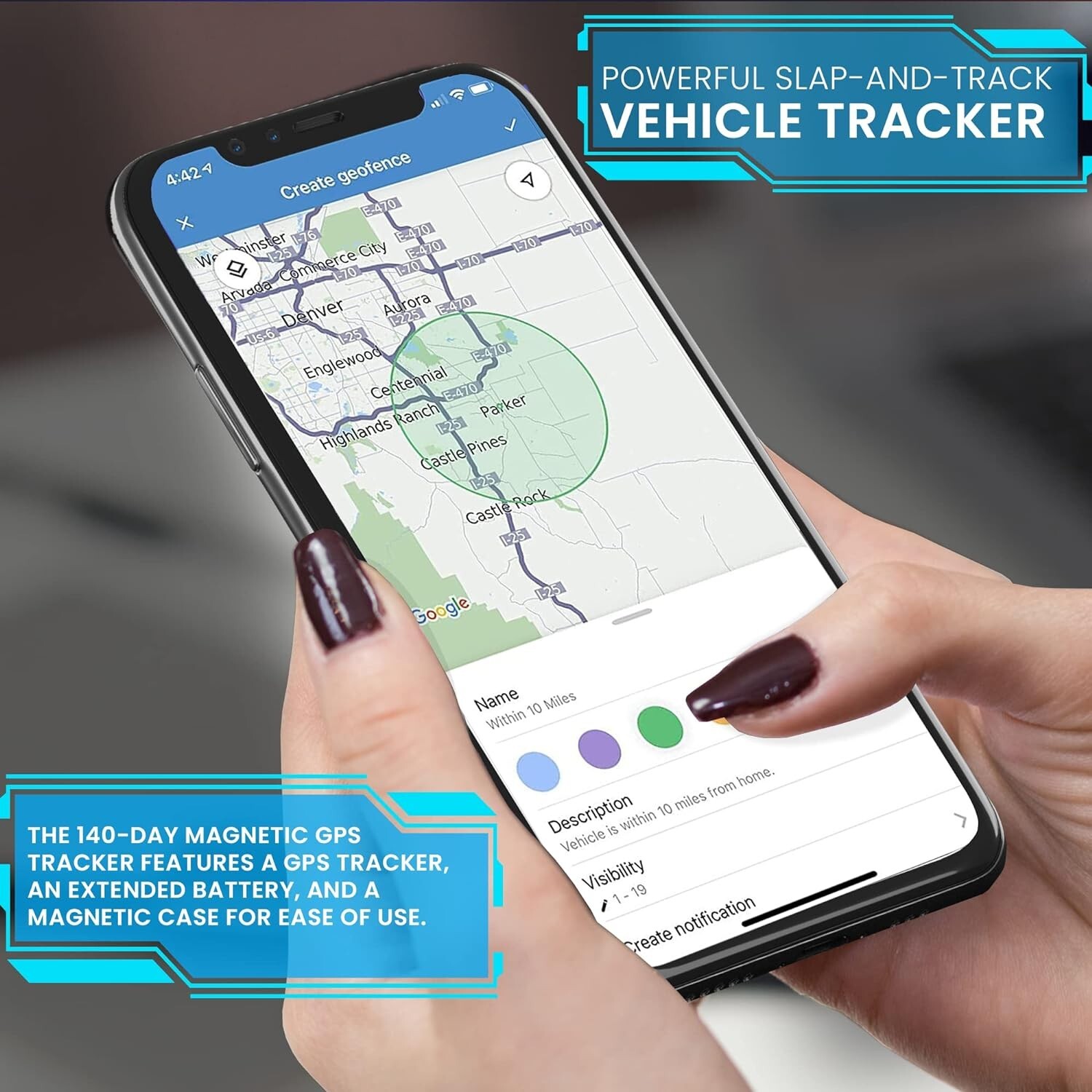 GPS Car Tracker - Hidden Tracker for Vehicles - Long Lasting Battery 140-Day ...