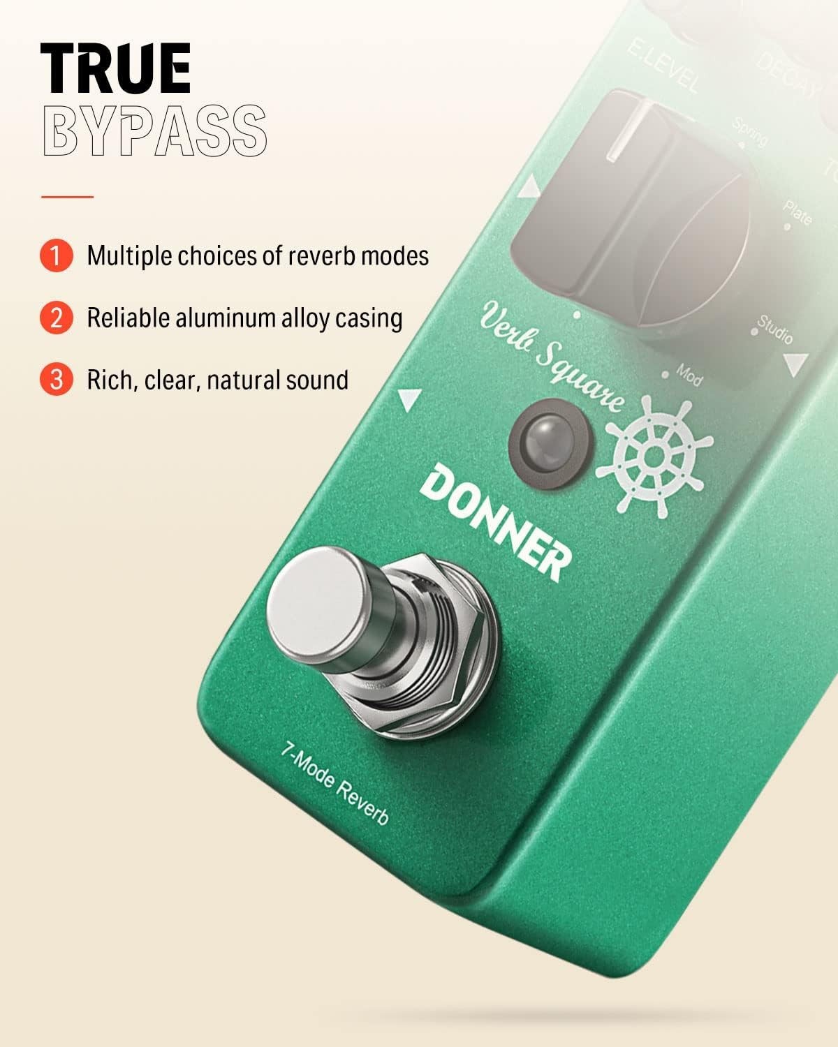 Donner Verb Square Digital Reverb Pedal 7 Modes READ DESCRIPTION