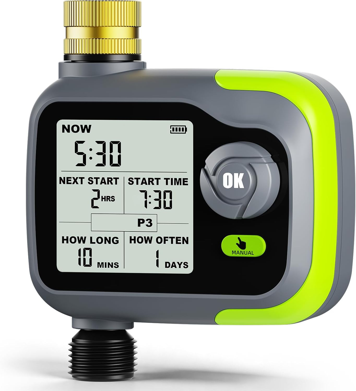 Sprinkler Timer, Watering Timer Brass Inlet for Garden Hose, Programmable Hose T