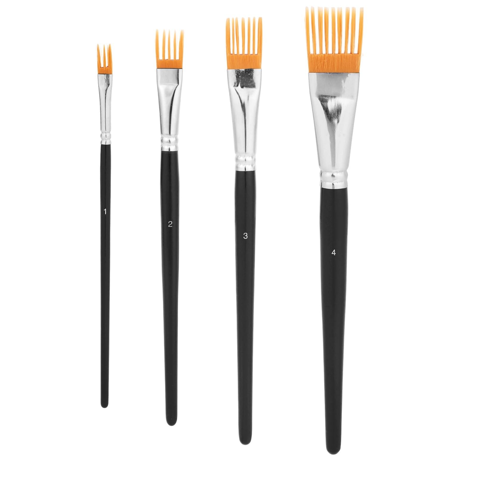 4 PCS Comb Artist Brush Set 4 Sizes Professional Flat Grainer Paintbrush