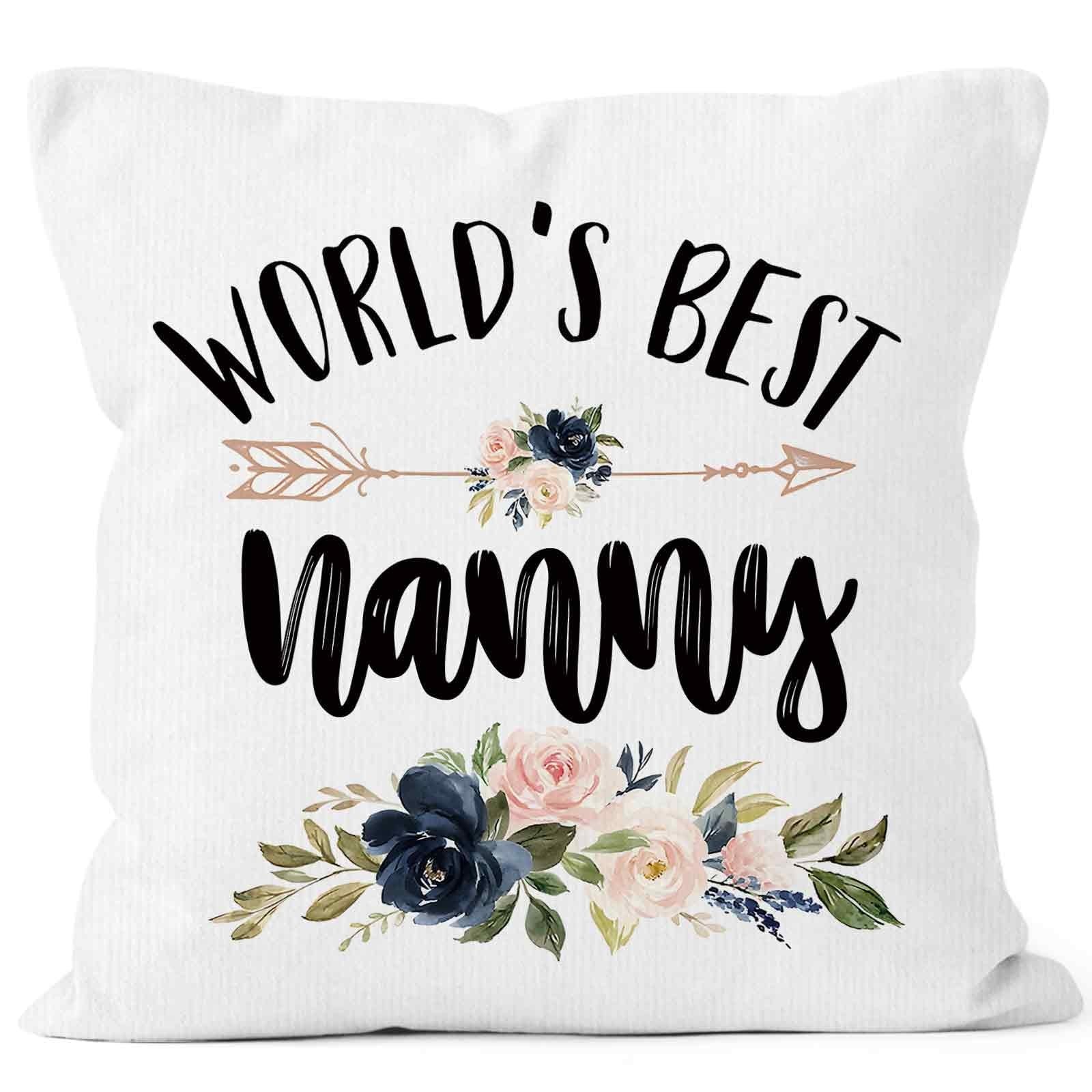 World's Best Nanny Gifts Throw Pillow Cover 18x18, Birthday Pillow Case for G...