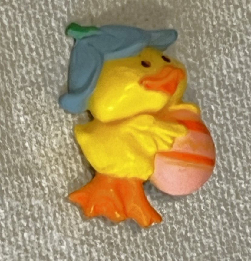 Vintage Hallmark Cards Chick Duck & Easter Egg Lapel Brooch Pin