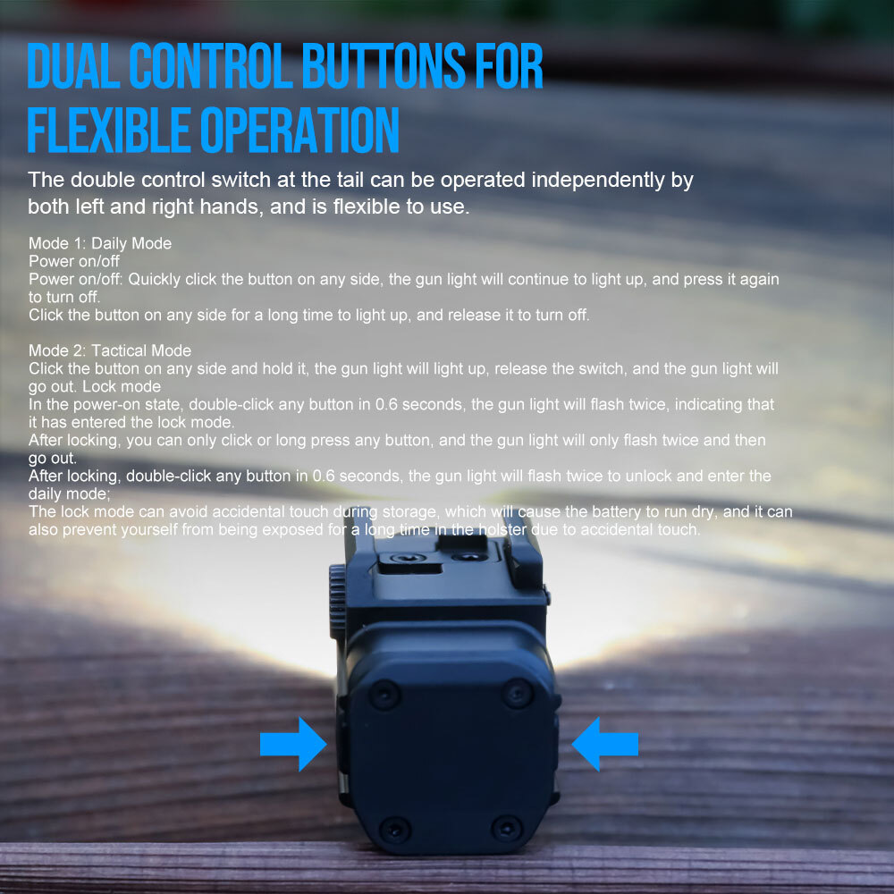 TrustFire 1050LM Rechargeable Tactical Weapon LED Flashlight LED Pistol Light