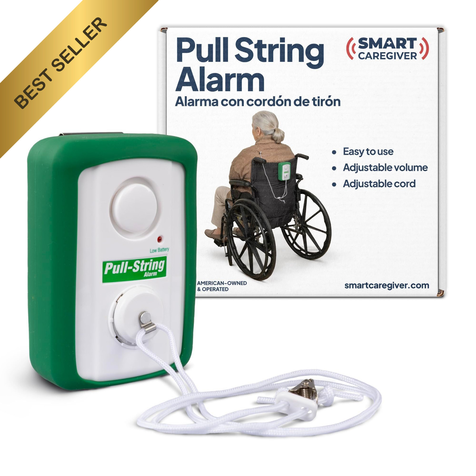 Smart Caregiver BPS-01 Pull String Fall Alarm Anti Wandering Safety Alert System