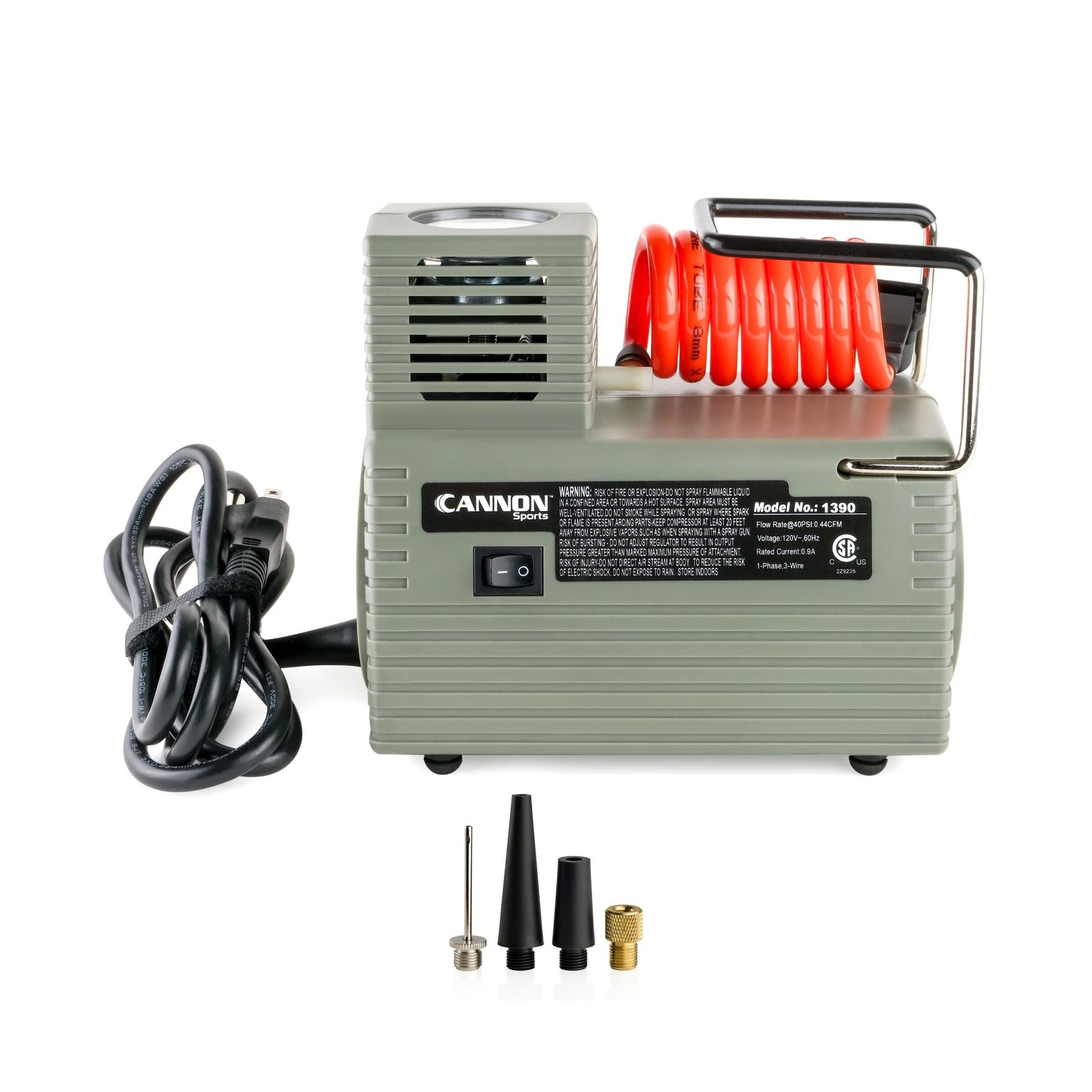 Cannon Sports Electric Ball Inflator Pump with Pressure Gauge - Powerful 1/8 ...
