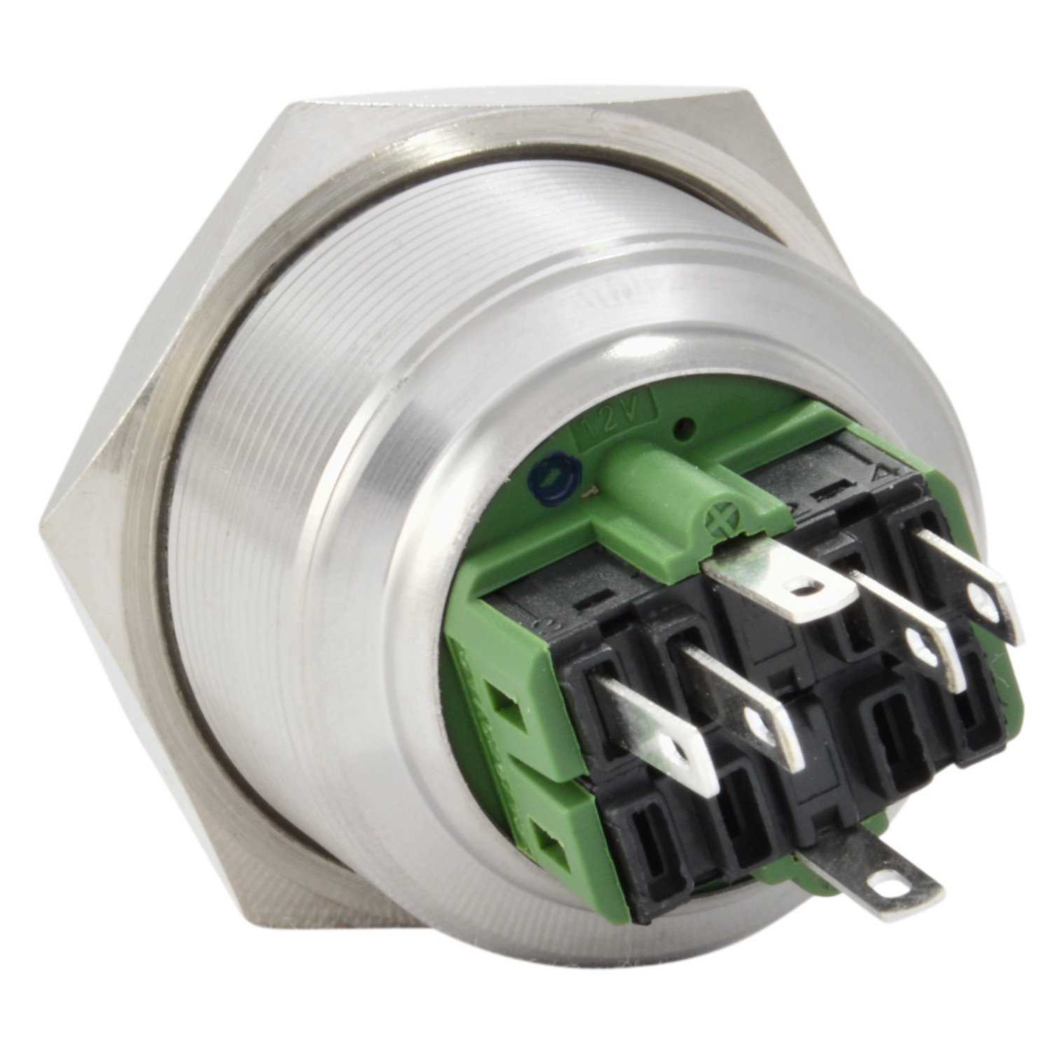 28mm Stainless Steel Momentary Push Button Switch with Blue LED