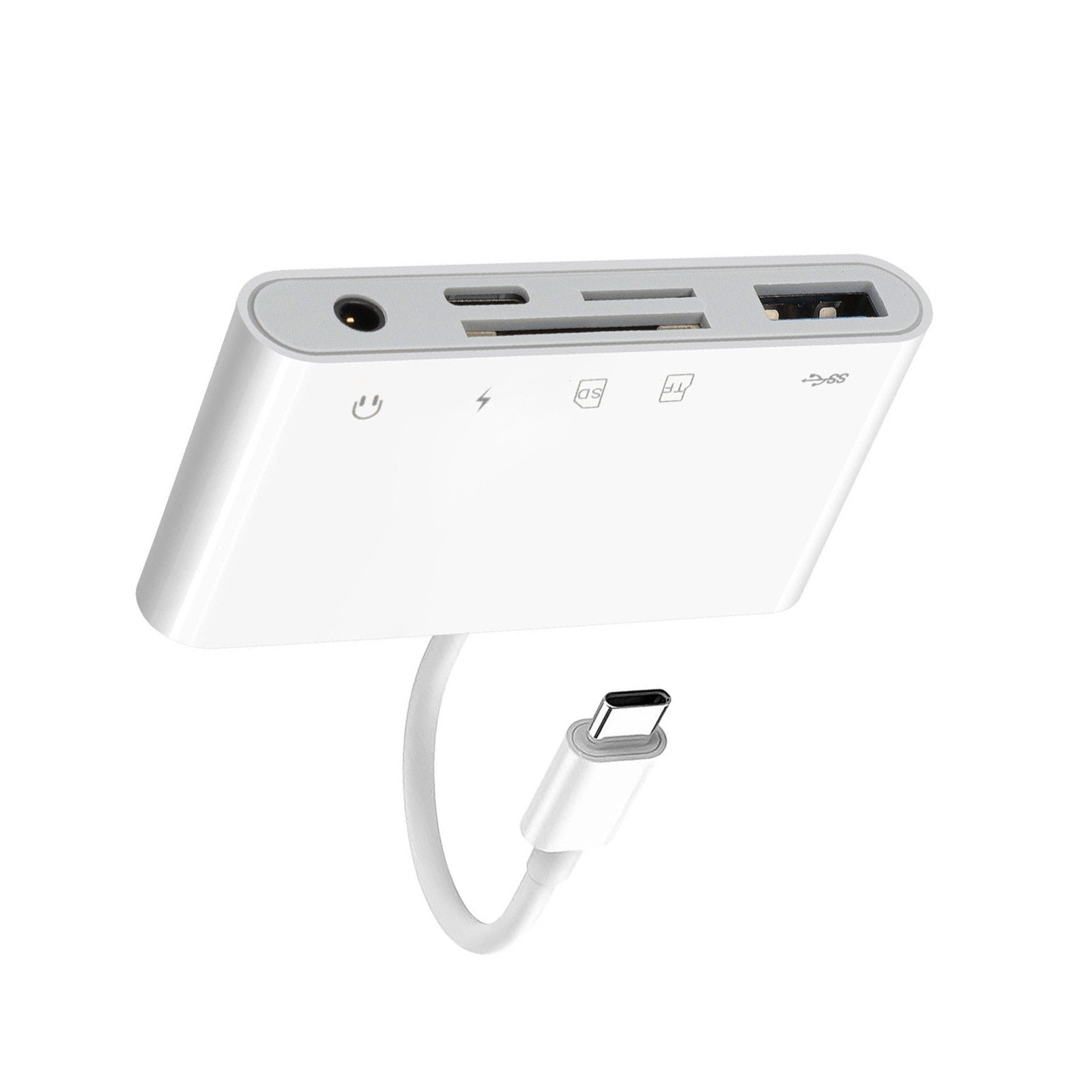 USB-C Hub Adapter 5 in 1 Type C Memory Card Reader For Micro SD SDXC CF SDHC OTG