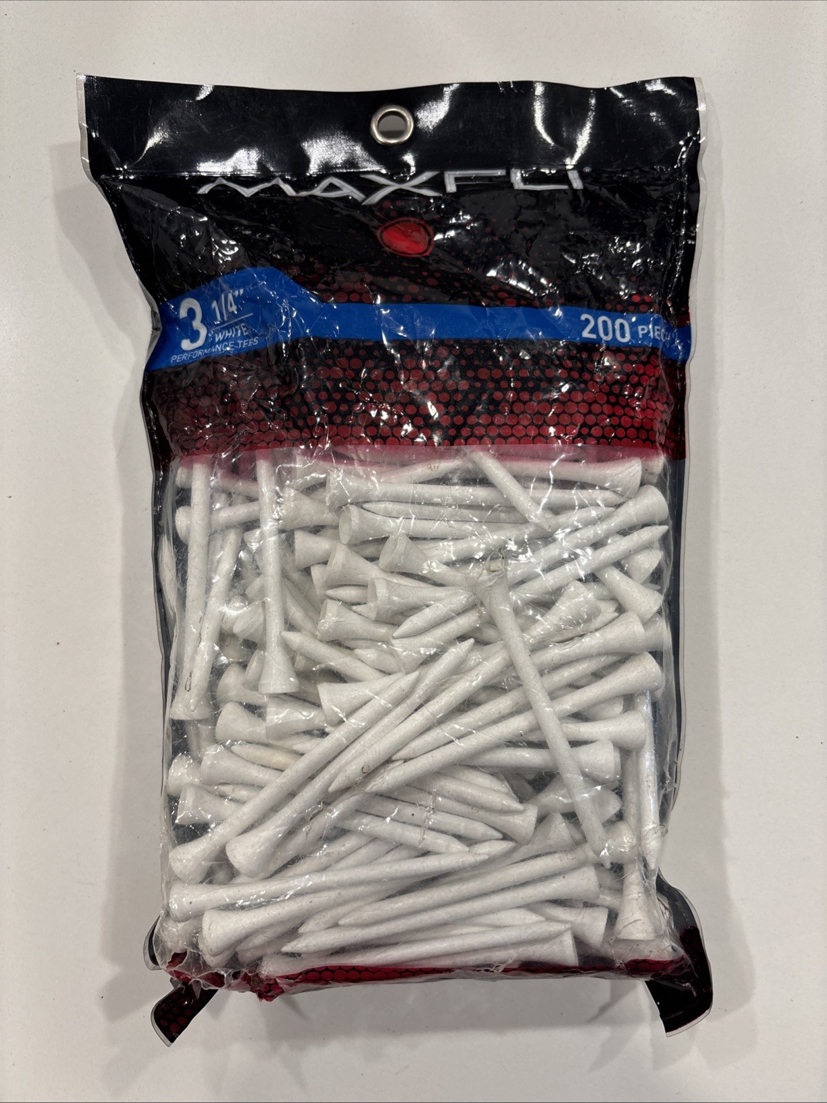 Golf Tees Maxfli 3 1/4'' White Performance Tees Wood Standard Pack 200