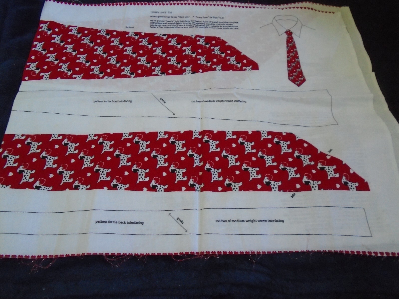New Puppy Love Tie, V.I.P., Sew Your Own, 18"