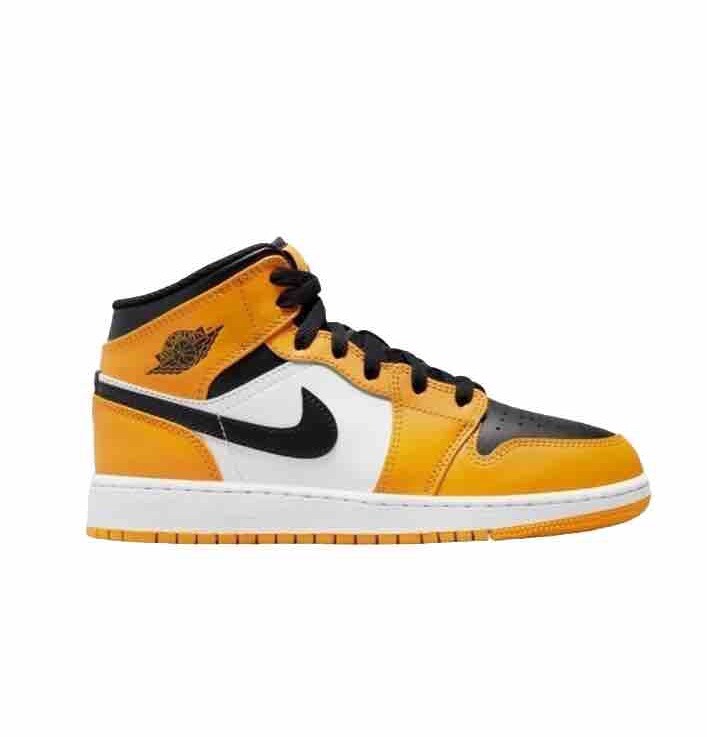 Brand New Nike Jordan 1 Mid Taxi Black Yellow Boys GS 554725-701