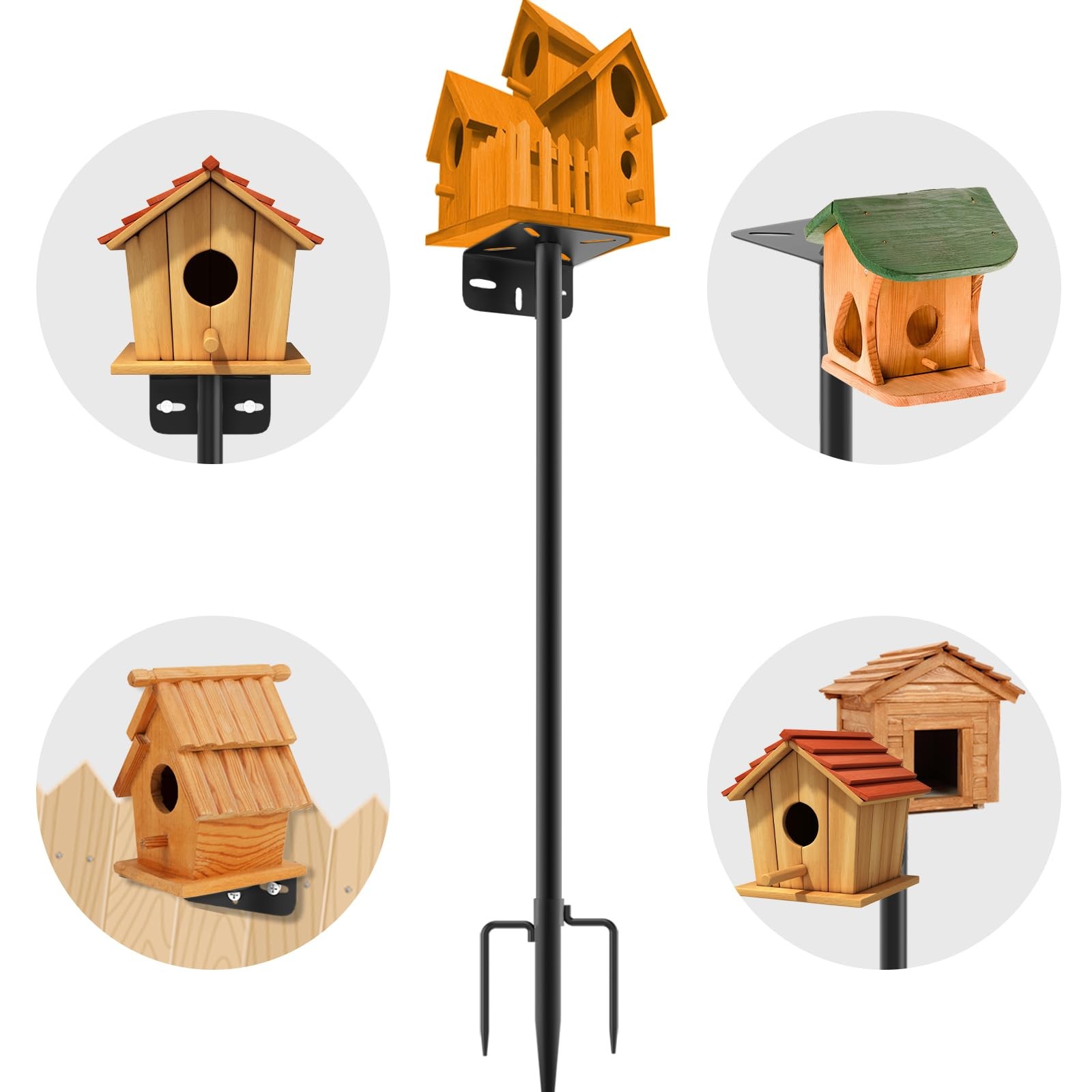 80 Inch Adjustable Bird Feeder Pole,Bird House Pole Suitable for Feeders & Bi...