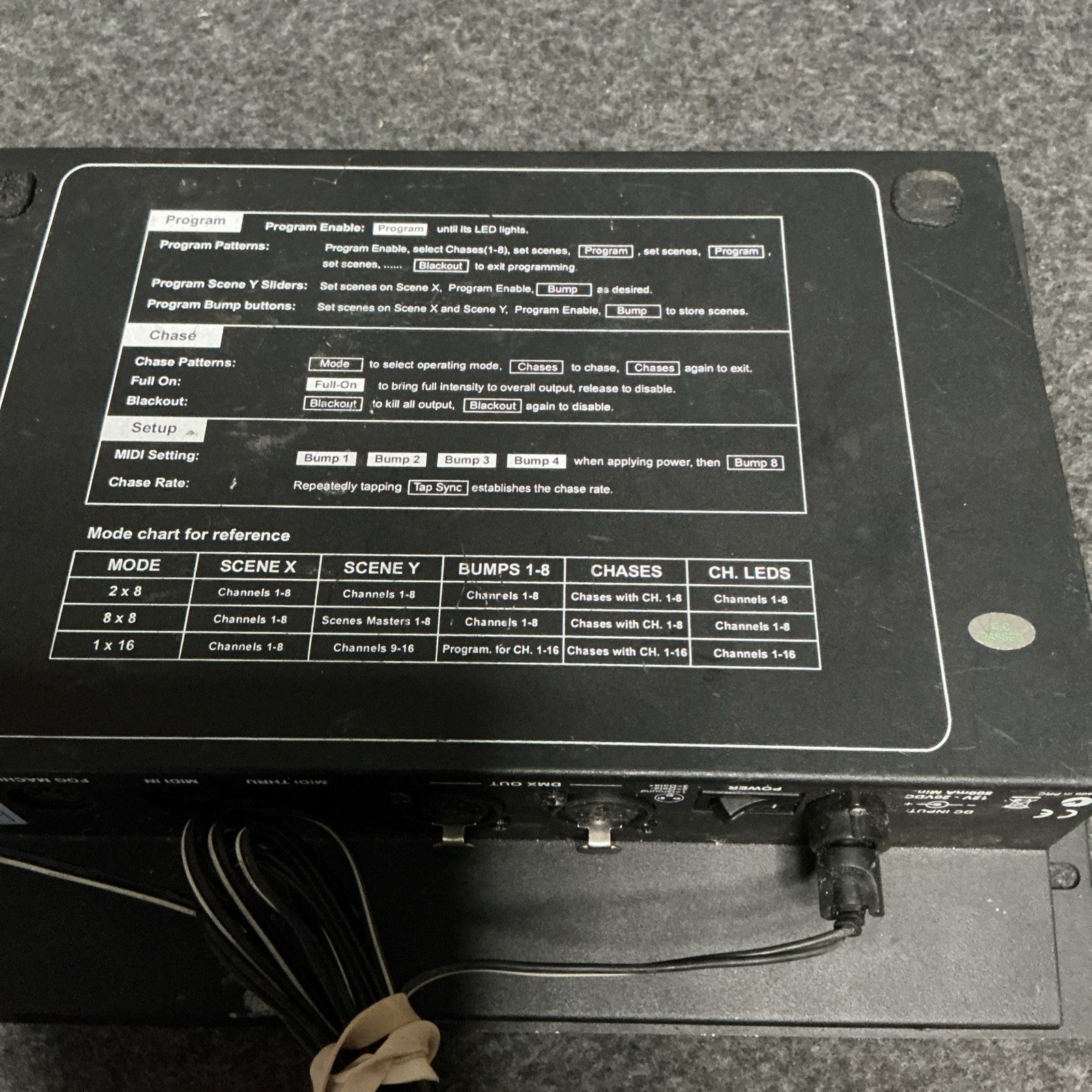 Elation Stage Setter-8 DMX lighting controller console Powers On, Untested